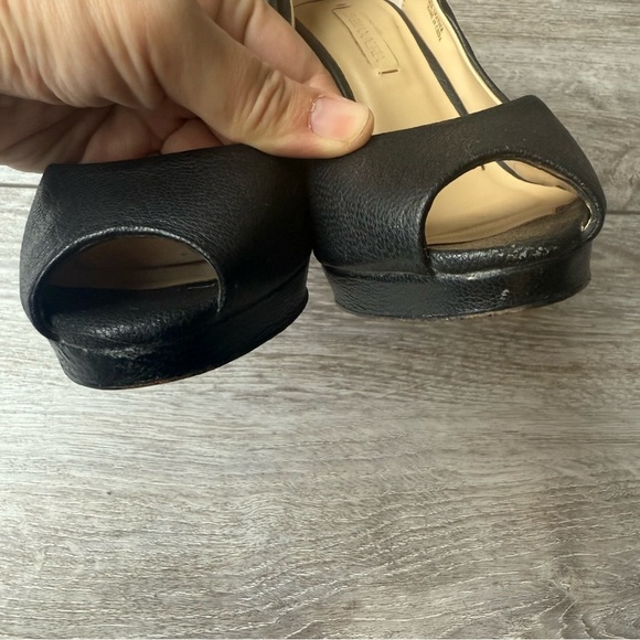 BCBGMAXAZRIA  Roxanne Black High All Leather Spikes Heel Peep Toe Rocker Pumps - Picture 9 of 15